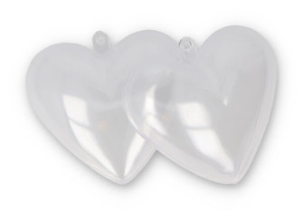 Transparent heart 2 pieces 6,5cm | 2pcs