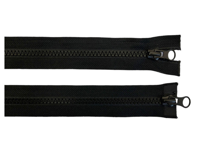 Dvipusis, plastikinis užtrauktukas 120cm Juodas