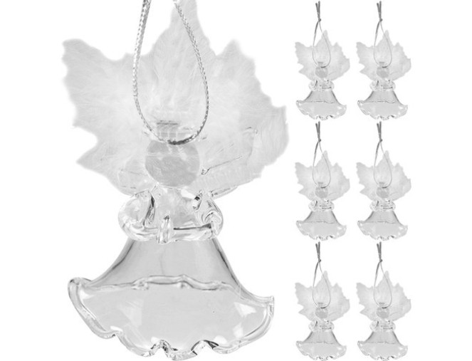 Stikliniai angeliukai 6vnt skubus pristatymas