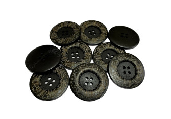 Medinė saga 40mm Juoda su raštais Nr. 627