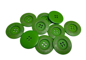 Medinė saga 40mm Žalia su raštais Nr. 631