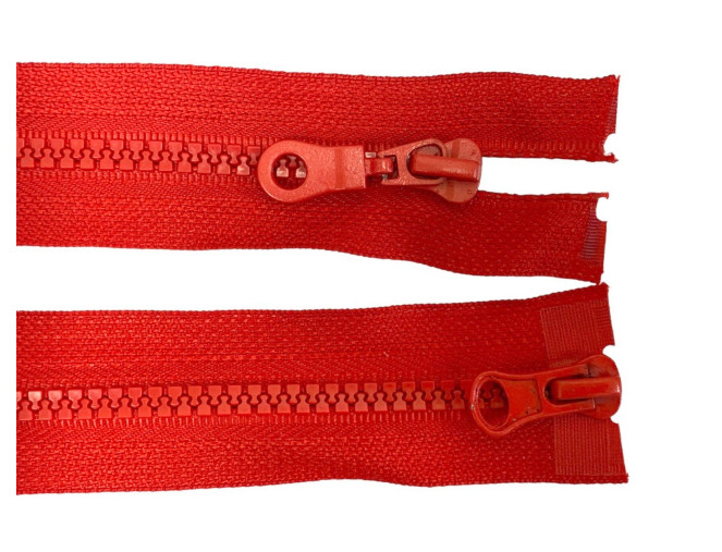 Dvipusis, plastikinis užtrauktukas Nr.5 | 75cm Raudona