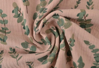 Muslin Branches of ash in pink