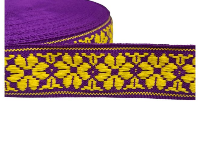 Tautinė juostelė 35mm Violetinė geltona