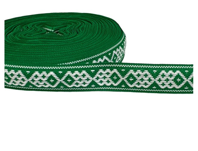 Tautinė juostelė 20mm Žalia balta