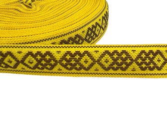 Tautinė juostelė 20mm Geltona ruda
