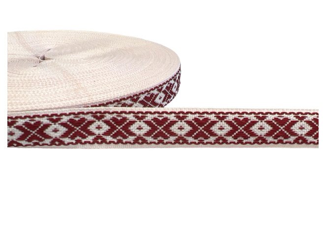 Tautinė juostelė 15mm Bordo