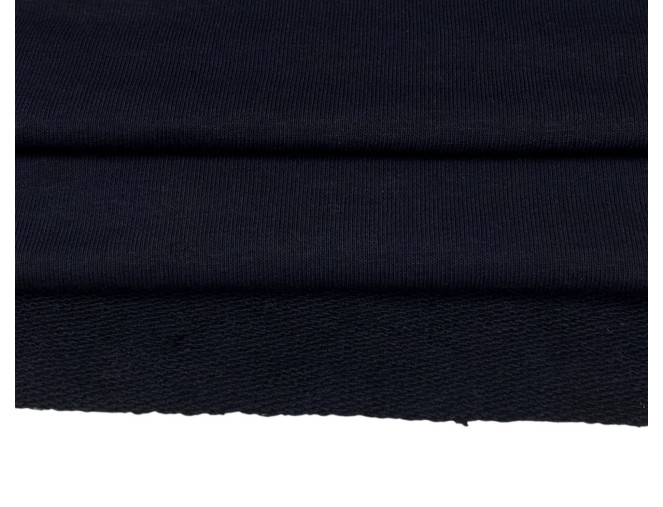 Three-thread terry knitted fabric Dark blue pigiau
