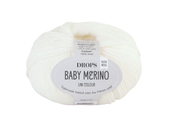 Drops baby merino 01 Balta