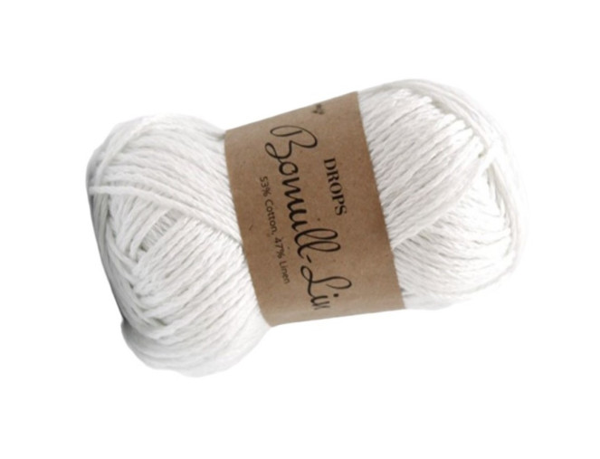 Drops Bomull Lin 01 Balta