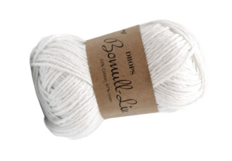 Drops Bomull Lin 01 Balta