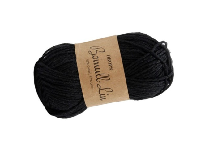 Drops Bomull Lin 16 Juoda