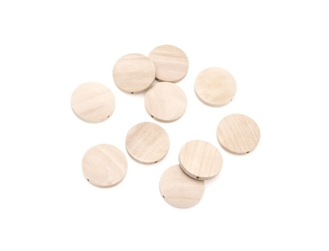 Wooden beads flat 20mm 20pcs