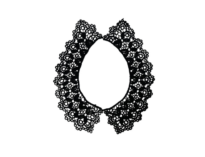 Prisiuvama apykaklė Juoda