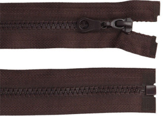 Plastic zipper 60cm Brown