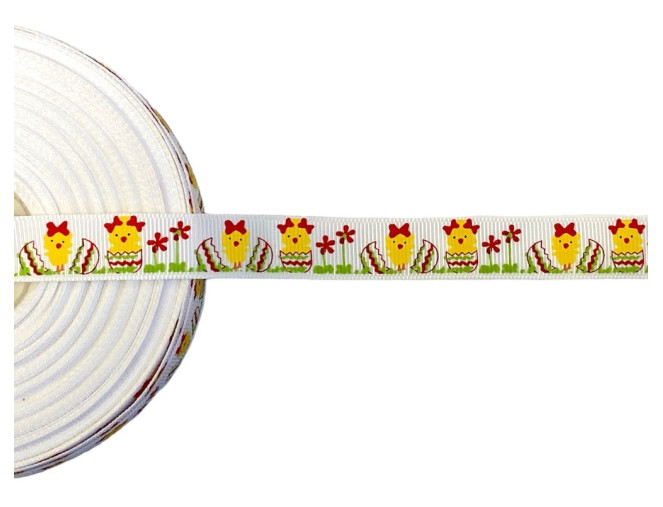 Decorative ribbon Chicken 15mm