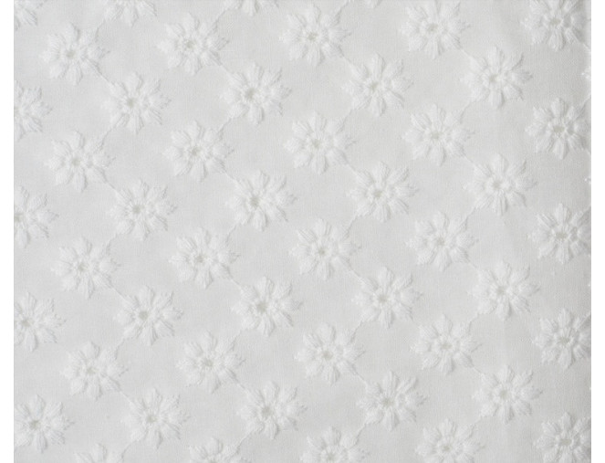 Embroidered cotton White flowers pigiau