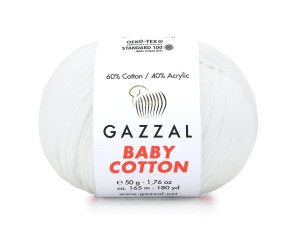 Gazzal Baby Cotton 3432 Balta Gazzal Baby Cotton 3432 Balta