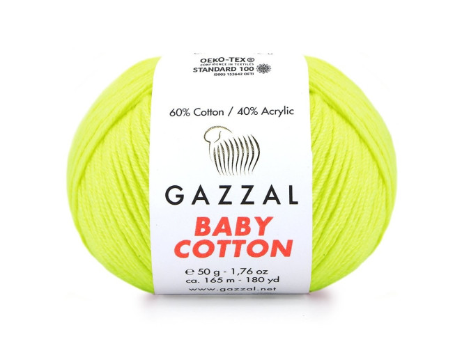 Gazzal Baby Cotton 3462 Neoninė geltona