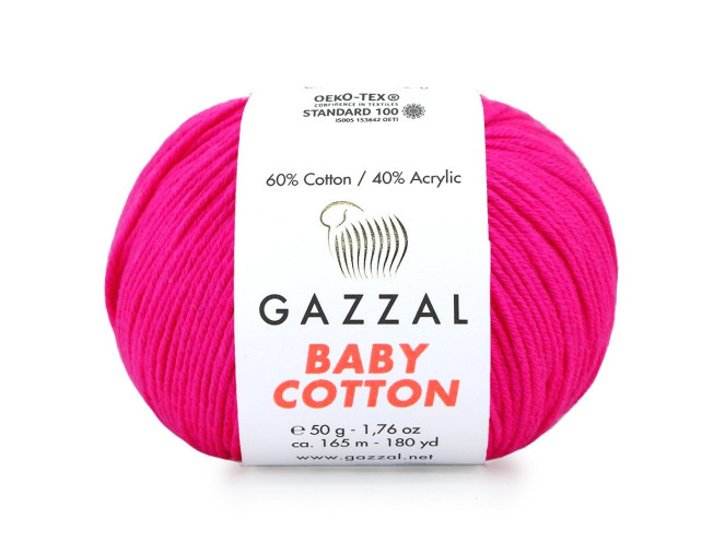 Gazzal Baby Cotton 3461 Ryški rožinė