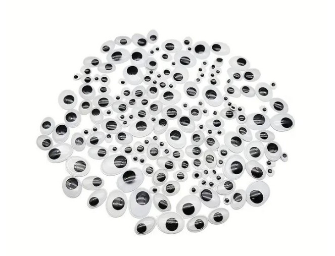 Priklijuojamos akys žaislams 300vnt | 7-20mm