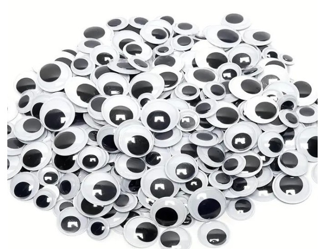 Priklijuojamos akys žaislams 12mm 100vnt.