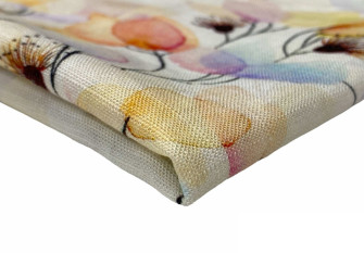 Viscose fabric with linen Pastel flowers