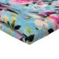 Viscose fabric with linen Flowers in light blue