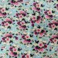 Viscose fabric with linen Flowers in light blue internetu