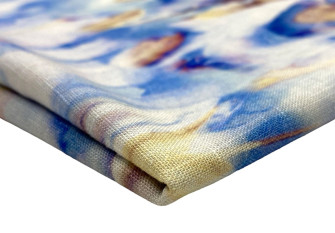 Viscose fabric with linen Blue twists