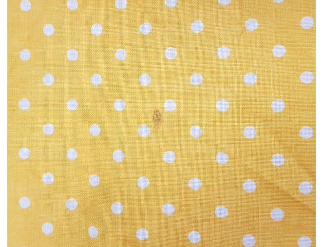 Cotton - canvas White polka dots in yellow BROKUOTA internetu