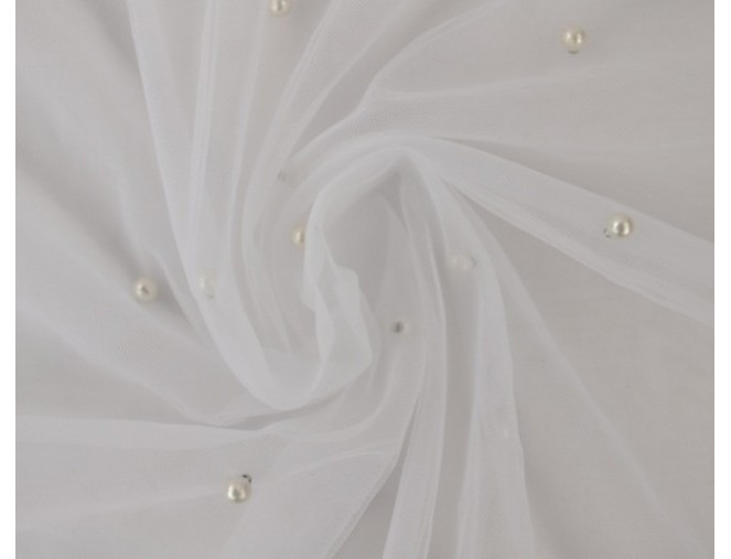 Tulle with beads White
