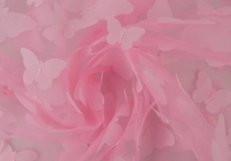 Tulle with butterflies Pink