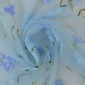 Embroidered tulle with flowers Blue