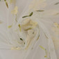 Embroidered tulle with flowers White