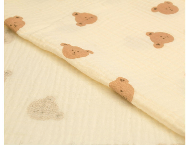 Muslin Bears in yellow pigiau