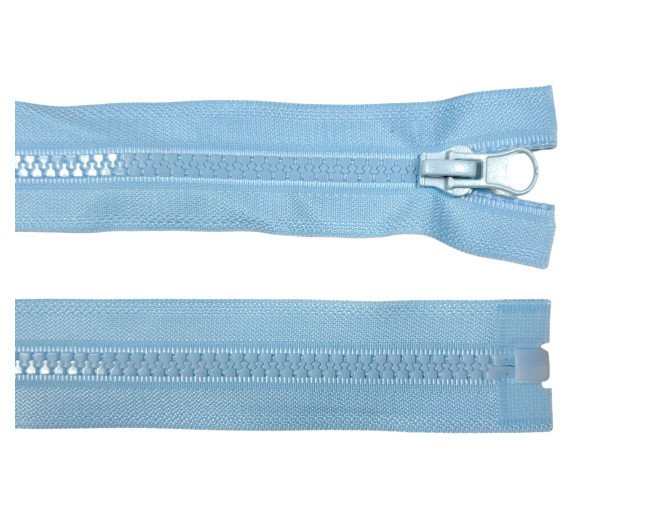 Plastic zipper 80cm Light blue