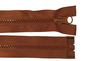 Plastic zipper 80cm Brown caramel
