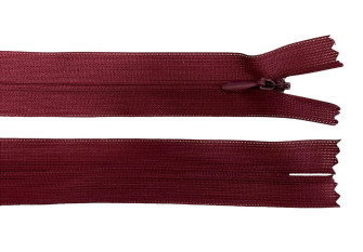 Paslėptas užtrauktukas 50cm Tamsi bordo