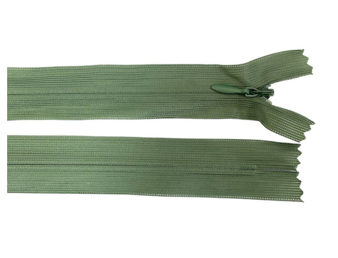 Paslėptas užtrauktukas 50cm Šviesi chaki