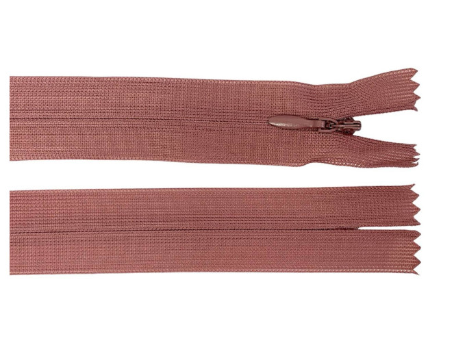 Paslėptas užtrauktukas 50cm Tamsi pelenų rožinė