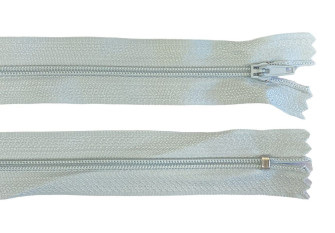 Unzipped 3-D zip 50cm Light grey