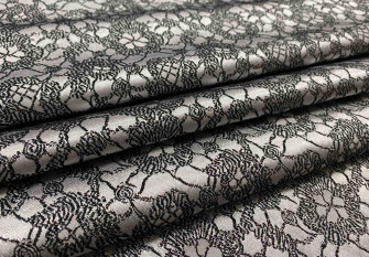Jacquard fabric Flowers in grey
