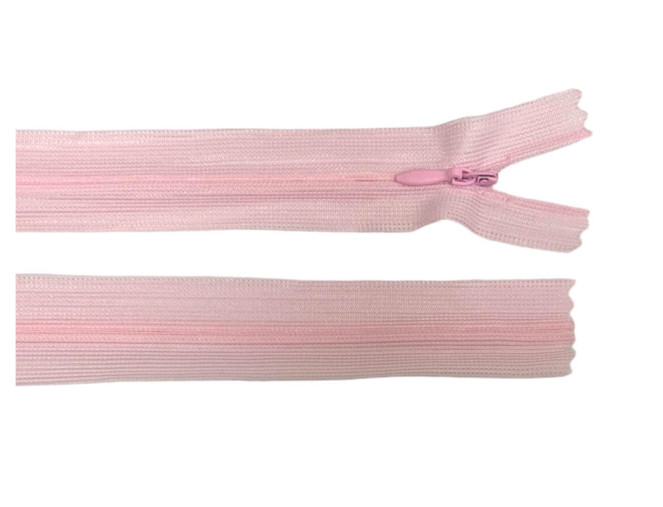 Paslėptas užtrauktukas 20cm Rožinė
