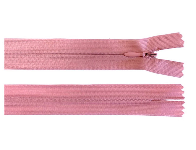 Paslėptas užtrauktukas 20cm Rožinė