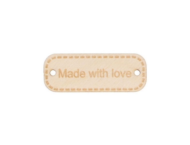 Medinė etiketė 15x40 Made with love