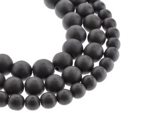 Akmens karoliukai Tamsiai pilka | 4 dydžiai