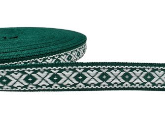 Tautinė juostelė 15mm Žalia balta