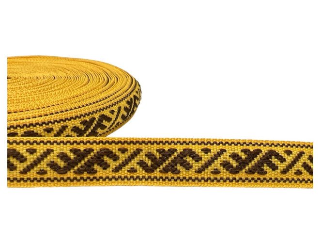 Tautinė juostelė 13mm Geltona ruda