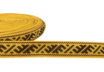 Tautinė juostelė 13mm Geltona ruda